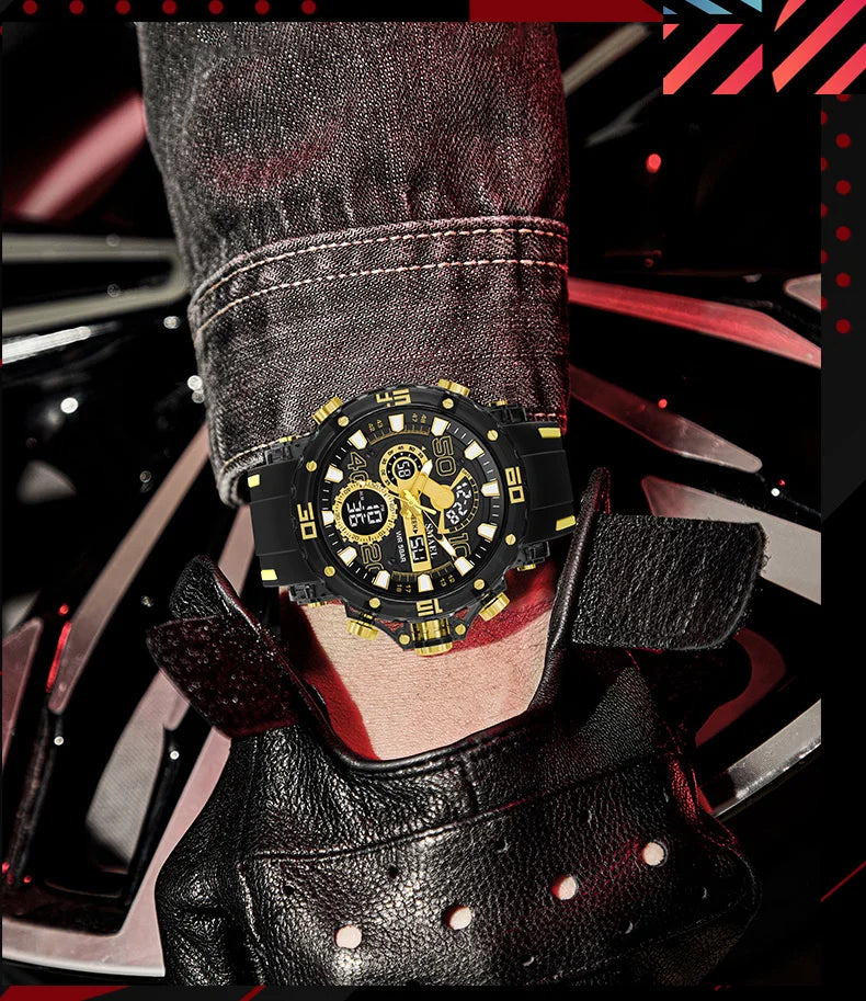 Montres Militaires Hommes Montre 2025 Nouvelle 50M Étanche Chronomètre Alarme Lumière LED Montres Digitales 8136 Montre Sport Homme