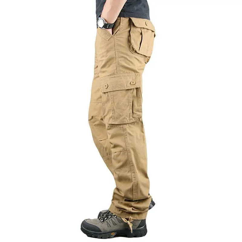 Pantalon cargo tactique 2025 pour homme, en coton, salopette, pantalon de travail extérieur, grande taille, vêtement pour homme, pantalon de randonnée camouflage avec plusieurs poches
