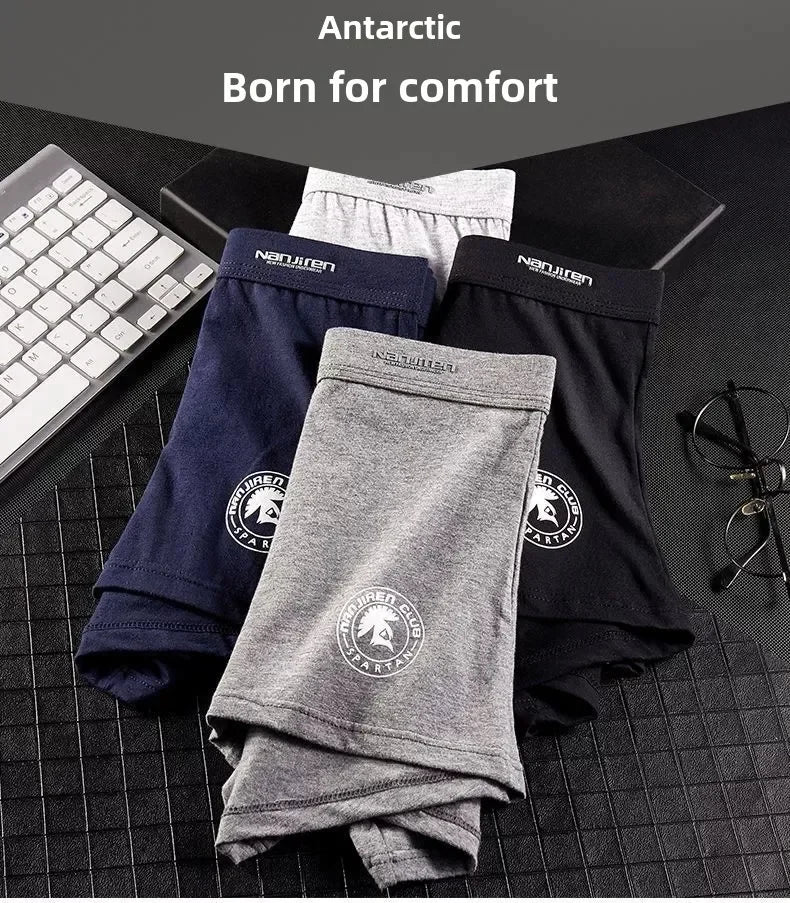 4 Pack Men's Plus Size Boxer Shorts 100% Cotton Anti-Chafe Underwear  Big & Tall Breathable Loose Fit Elastic Waistband Boxers