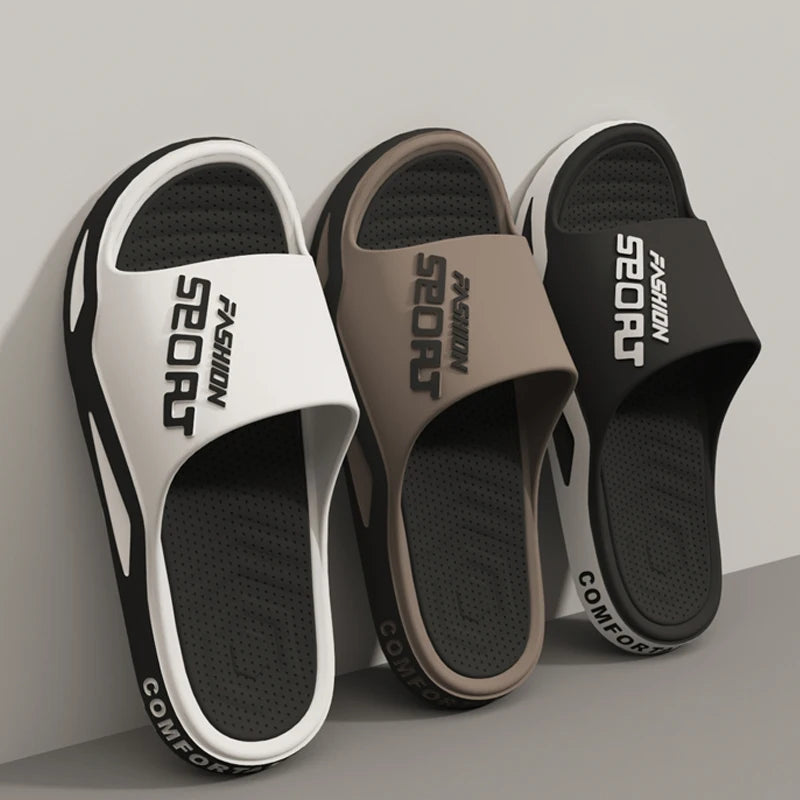 Fashion&Sports Herren Sommerslipper Rutschfeste PVC-Robuste Hausschuhe Outdoor-Strand-Flip-Flops für Herren Bequeme Hausschuhe