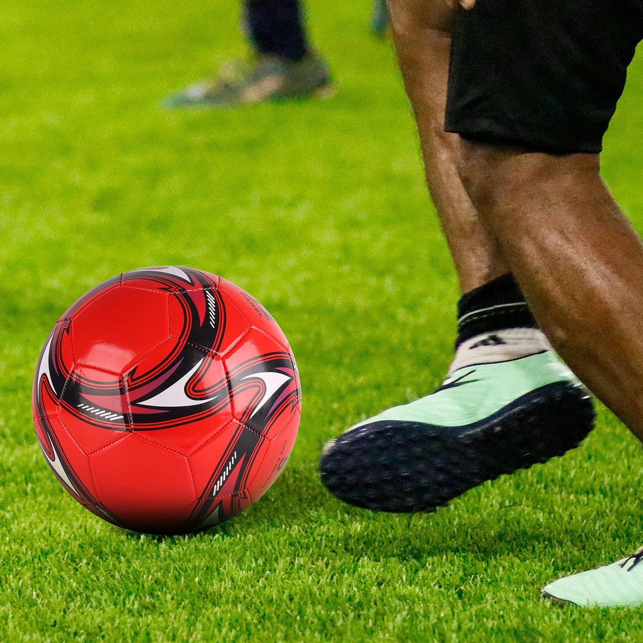 1PC A Size 3 and 5 Cyclone Football, Soft Inflatable Red Soccer Ball, Suitable for Training and Match Play