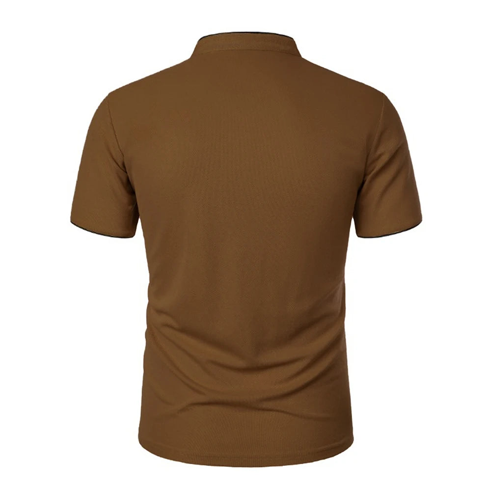 Herren Poloshirt Kurzarm Einfarbig T-Shirt Streetwear Sport Schnelltrocknend Atmungsaktiv Basic Freizeitshirt Oberteile