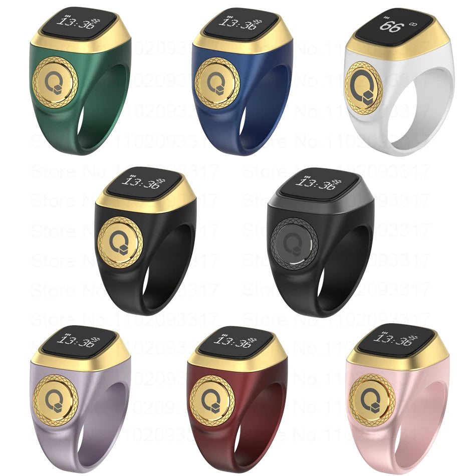 Bague intelligente Zikr IQibla Tasbih Tally Compteur numérique électronique pour musulmans Rappel de vibration de l'heure de la prière Étanche
