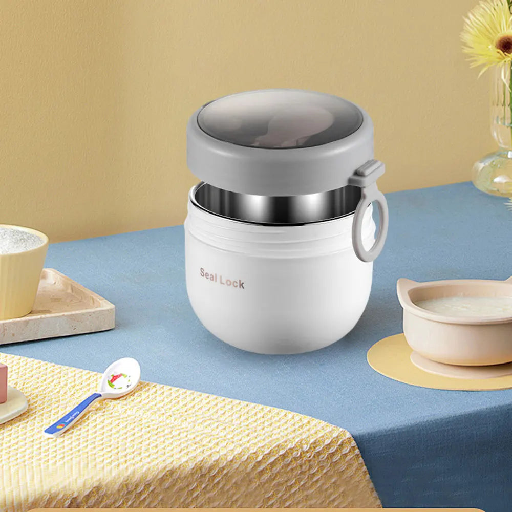 600ml Lebensmittel-Thermobehälter Isolierter Suppenbecher Thermoskanne Edelstahl Brotdose Thermo Warmhalte-Vakuumbecher mit Löffel