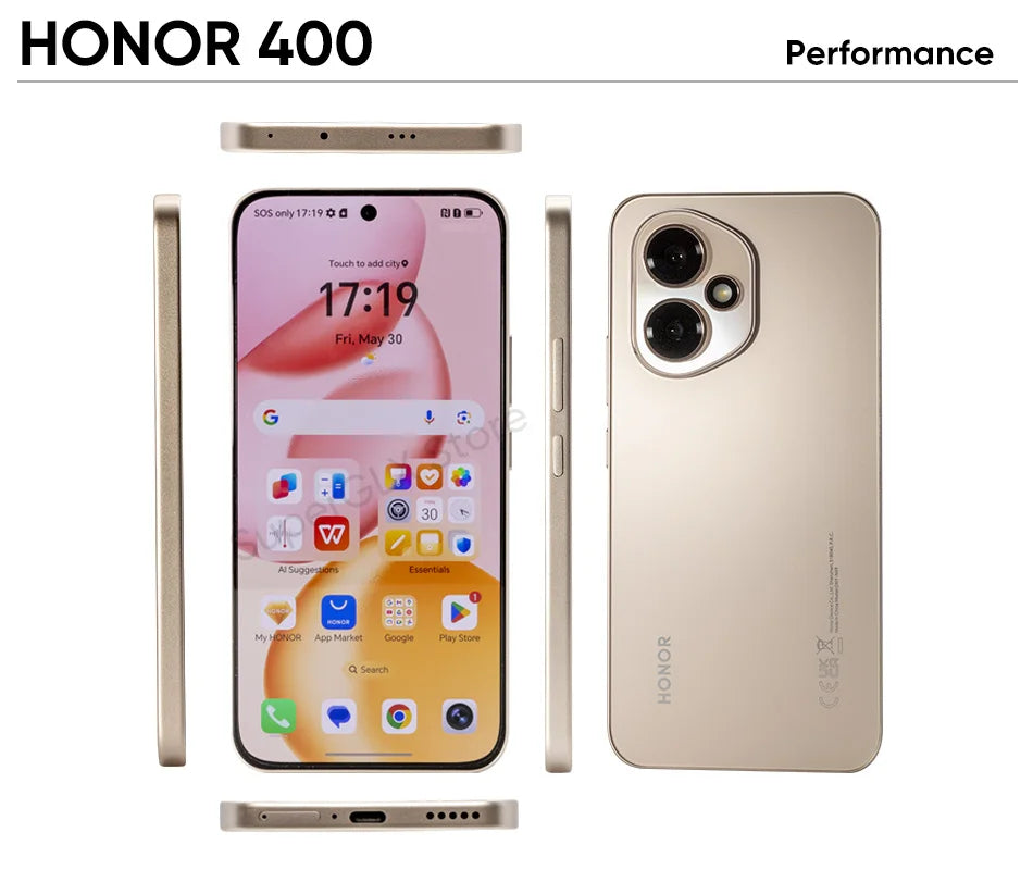 Original Neue Globale Version HONOR 400 5G Smartphone Snapdragon 7 Gen 3 6,55" 120Hz AMOLED Display 200MP 6000mAh 80W SuperCharge