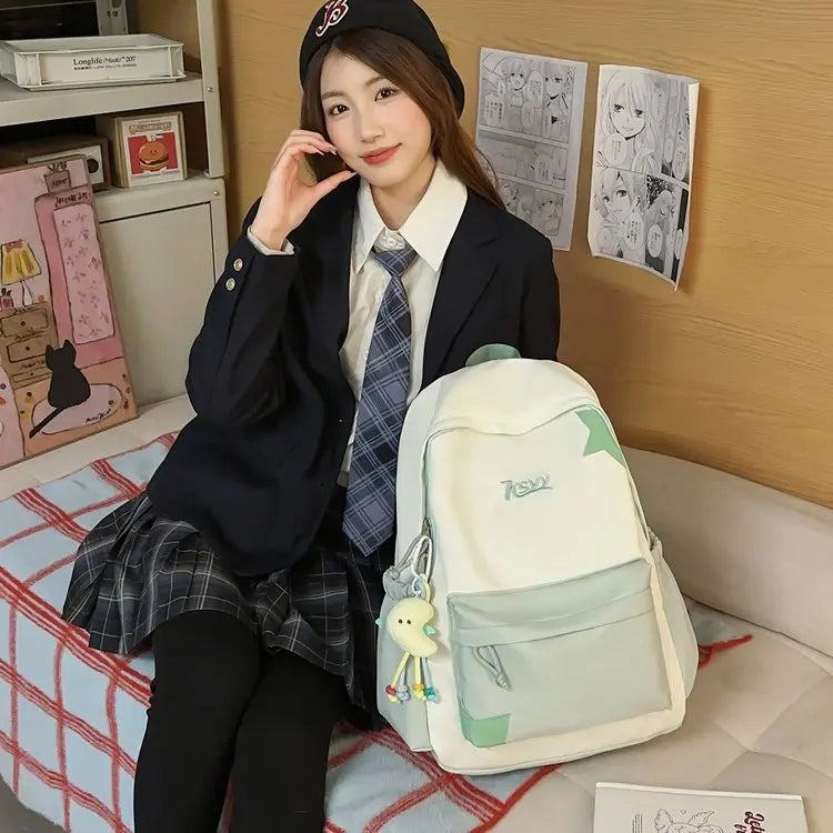 Nouveau Sac à Dos de Collège Imperméable pour Femme, Grande Capacité, Sacs d'École Tendance pour Ordinateur Portable, Joli Sac de Voyage pour Fille, Cool