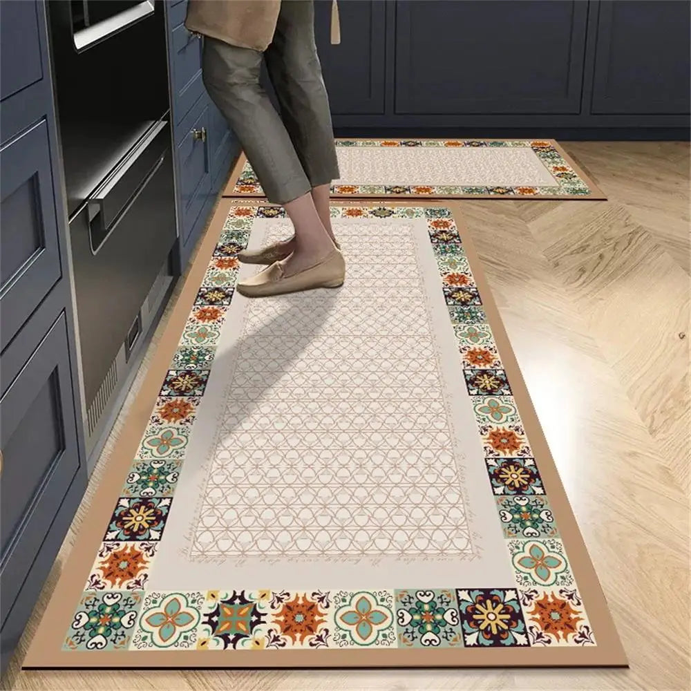 1 TAPIS de sol de cuisine imperméable, antidérapant, anti-saleté Tapis de pied Tapis de sol domestique Tapis long en velours cristal Tapis de porte 바닥 깔개