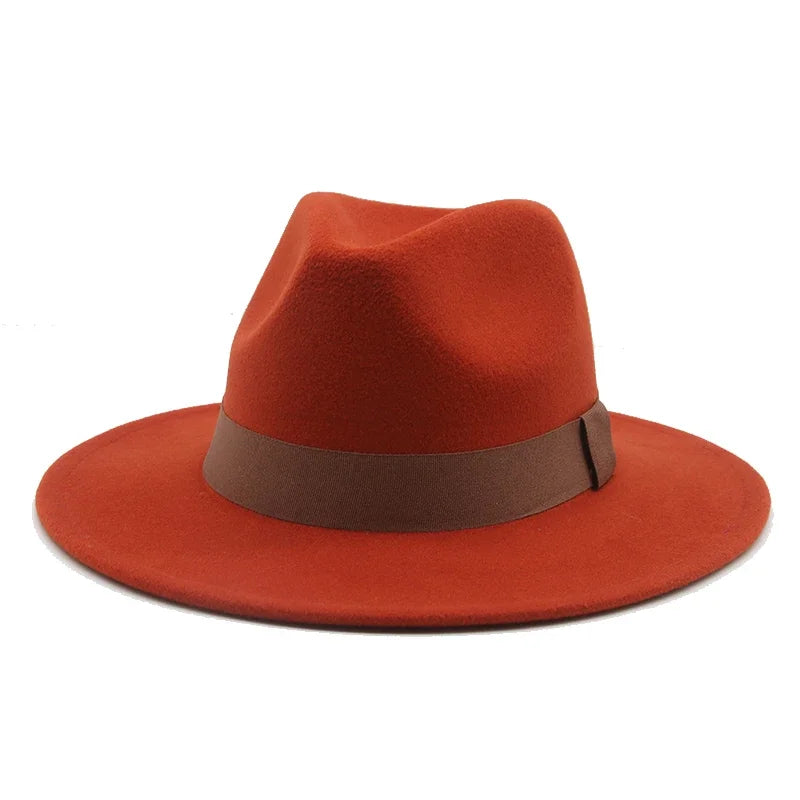 Chapeau Fedora Femme Chapeaux d'hiver pour femmes Bande de ruban Chapeau homme Large bord Classique Beige Mariage Eglise Chapeau melon Nouvelle casquette chapeau femme