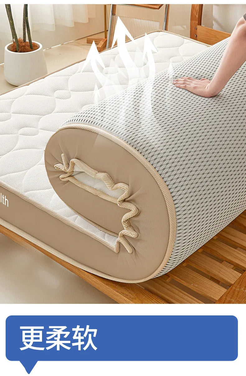 Naturlatexmatratze für Zuhause Schlafzimmer Tatami Memory-Baumwollauflage Gepolsterte Mietwohnung Einzelzimmer Studentenwohnheim Verdickt