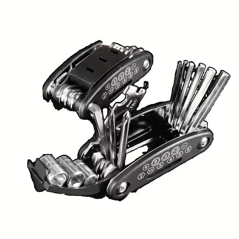 16-in-1 Steckschlüsselsatz, rutschfester Drehgriff. Robuster Edelstahl für Reparaturen im Haushalt und am Auto. Einfaches und universelles Werkzeug.