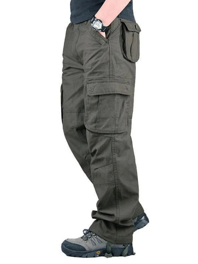 Pantalon cargo tactique 2025 pour homme, en coton, salopette, pantalon de travail extérieur, grande taille, vêtement pour homme, pantalon de randonnée camouflage avec plusieurs poches