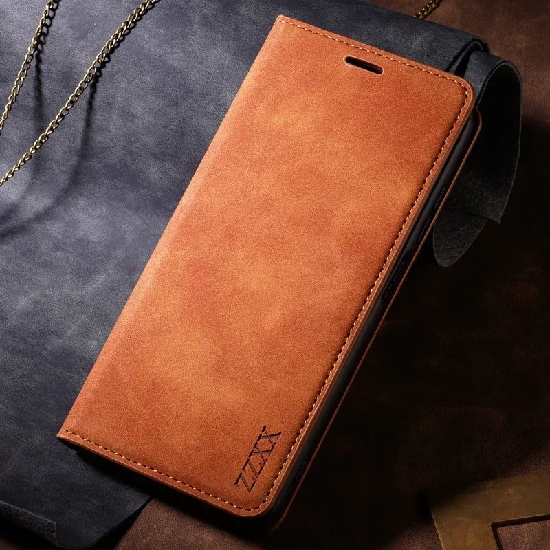 Wallet Skin Friendly Flip Leder Hülle für Samsung Galaxy S26 Ultra S25 Edge S24 Plus S23 FE A15 A16 A17 A26 A35 A36 A54 A55 A56