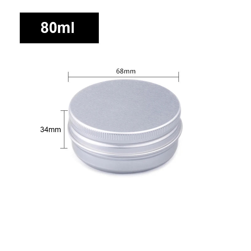 5 ml 10 ml 15 ml 30 ml 50 ml 80 ml round aluminum box tin can screw lid storage scented candle lip balm oil empty jar 10 pcs