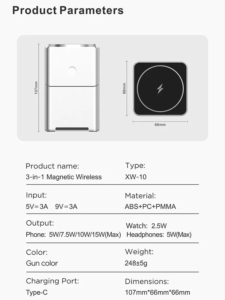30W Touch Rotating Magnetic Multi-function 3 in 1 Wireless Charger for Iphone 16 15 14 13 Max Fast Charger Samsung Xiaomi