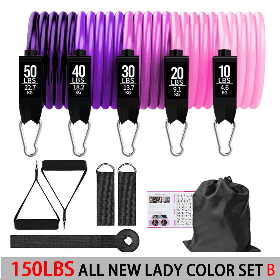 Fitness Widerstandsgummi Yoga Elastisches Band Upgrade Trainingsstange Set Pilates Training Übungsfitnessgeräte Zugseil