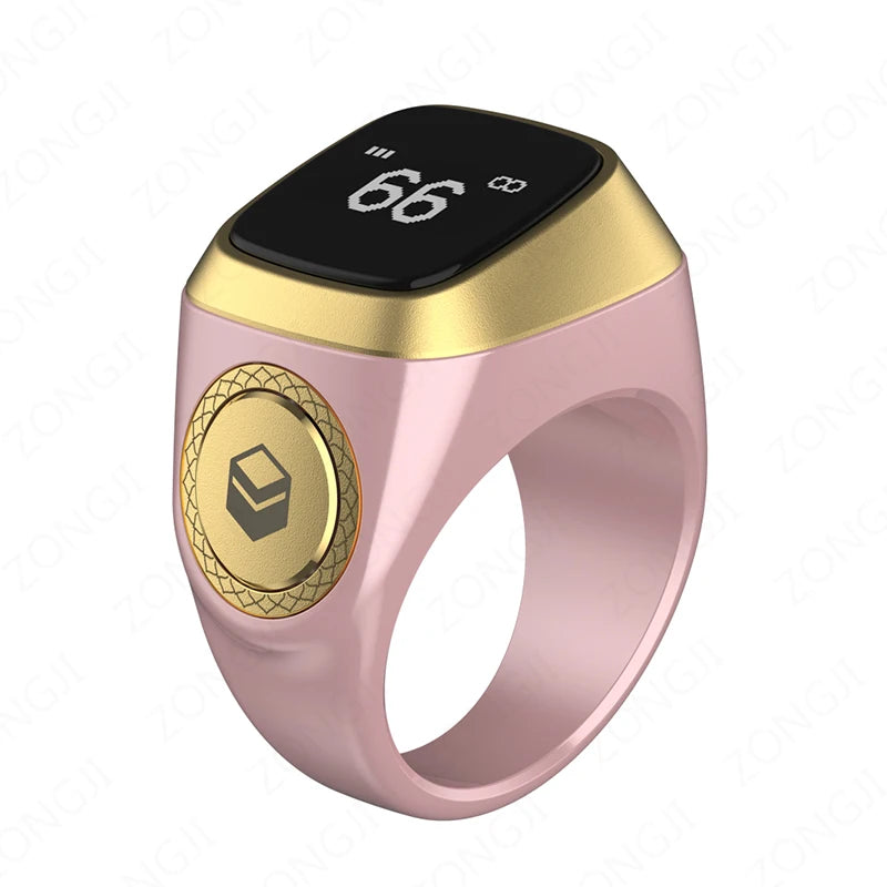Bague de Zikr Intelligente IQibla 2025, Tasbih de Louange, Compteur Numérique Électronique pour Musulmans, Rappel de Prière par Vibration, Étanche