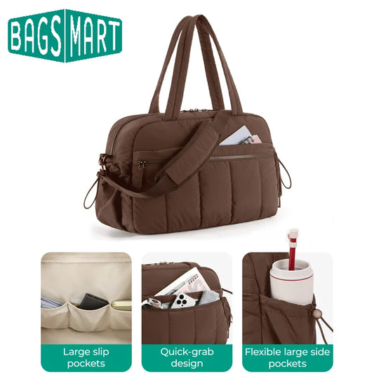 BAGSMART Damen Reisetasche mit Nassfach, leicht, wasserabweisend, Handgepäck, Weekender, Sporttasche