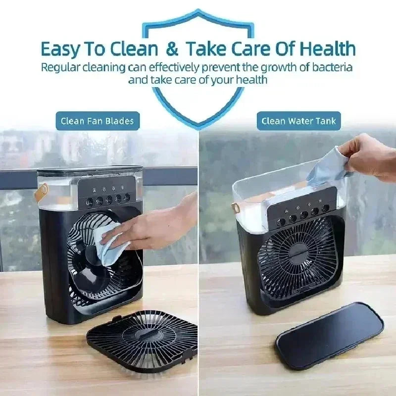 Ventilator Tragbarer Luftkühler Klimaanlage Luftbefeuchter mit 500 ml Wassertank Leiser Nebel-Wassersprühventilator für Zuhause, Zimmer, Camping, Auto, Büro