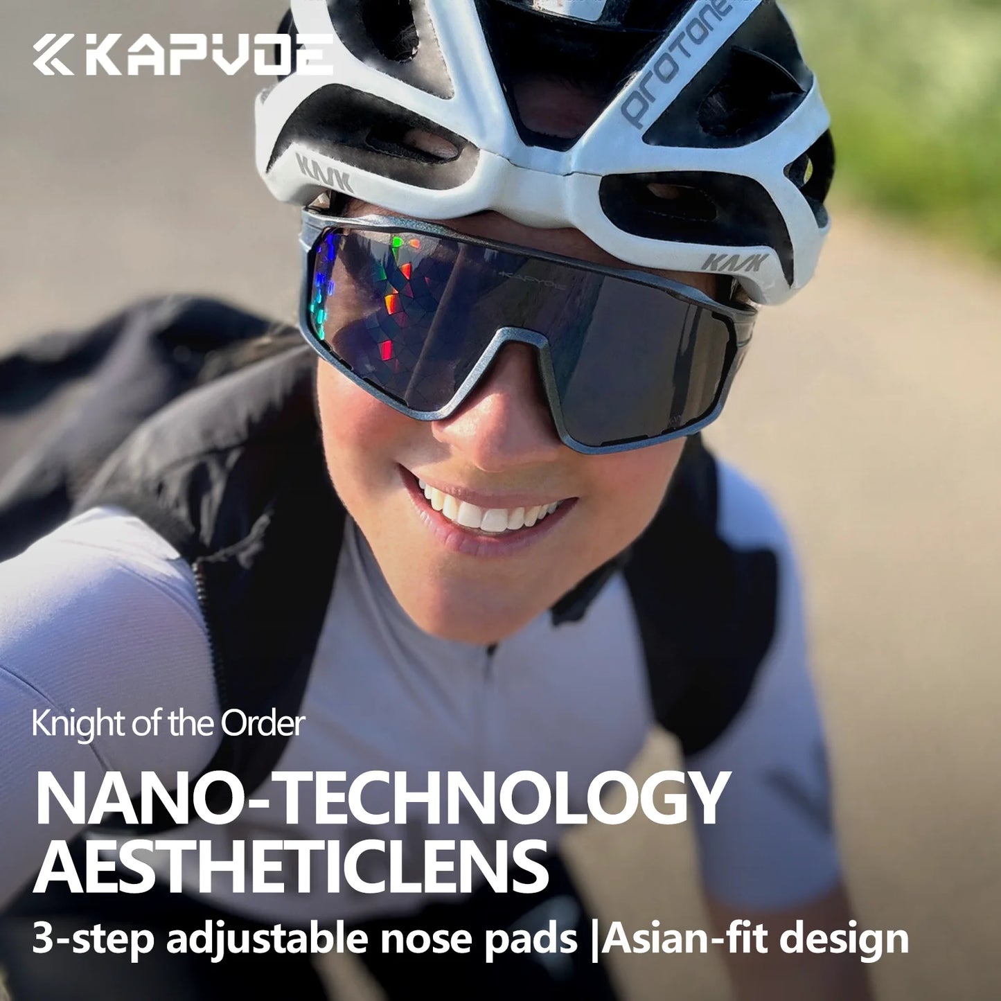 KAPVOE Nouvelle Technologie Nano Lentilles Lunettes de Cyclisme Lunettes de Soleil Sportives de Plein Air Vélo Hommes Femmes VTT Bicyclette UV400 Lunettes