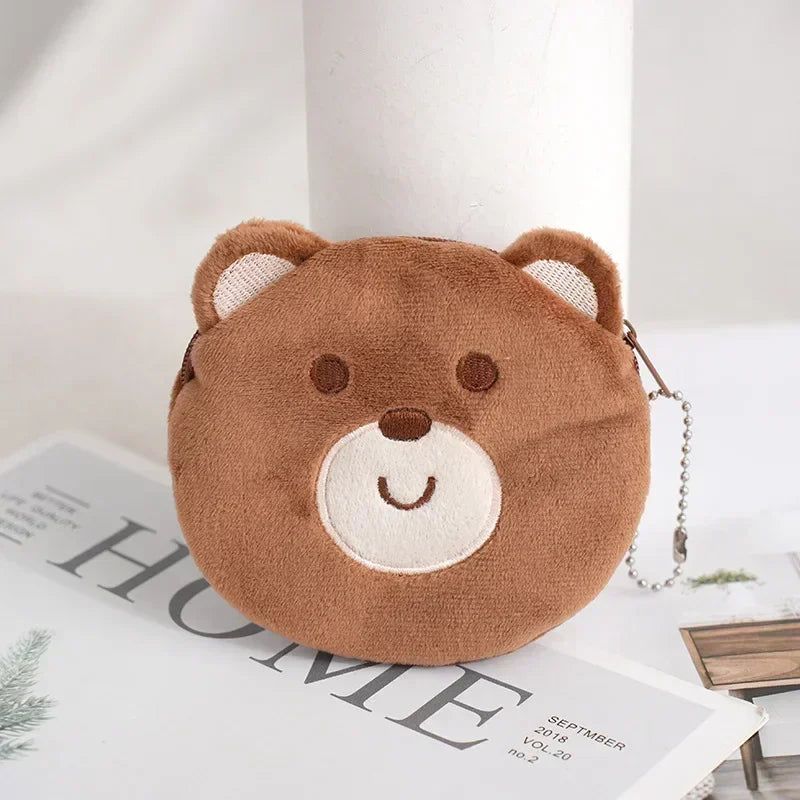 Cartoon Süße Schweinchen Geldbörse Kawaii Portemonnaie Weiche Plüsch Münztasche Schlüssel Kopfhörer Münz-Organizer Beutel Reißverschlusstasche Kindergeschenk