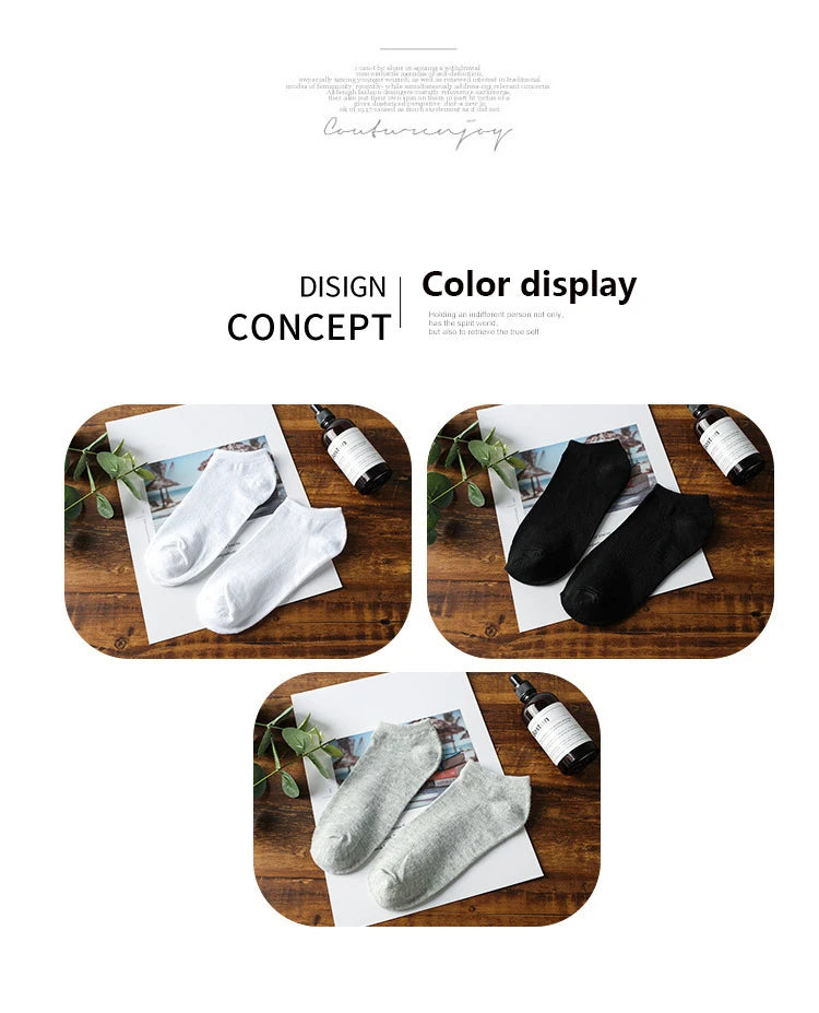 10/20/30Pairs Socks Men Women Boat Socks Thin Breathable Comfy Sweat-absorbing Ankle Socks Unisex Casual Plain Color Short Socks