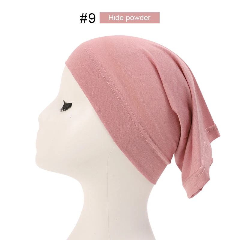 Bonnet Hijab Musulman Turban Foulard Coton Modal Voile Uni Casquette Sous Écharpe Musulmane Femme Foulard Turban Hijabs Chapeau Islamique