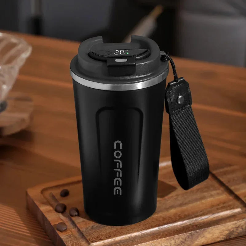 Tasse à café Thermos 380/510 ml en acier inoxydable avec affichage de la température, bouteille d'eau isolée, flasque sous vide.