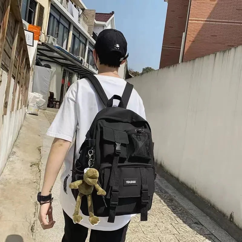 Mehrere Taschen Rucksack Herren Segeltuch Schnalle Designer Tasche Teenager Laptop Rucksäcke Studenten College Schultaschen Für Frauen