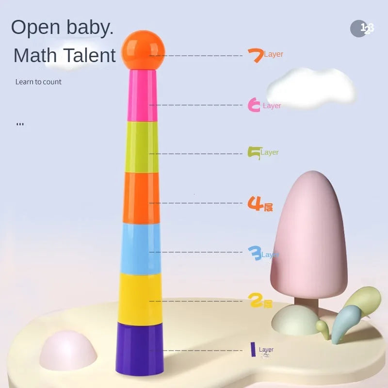 Jouet de lancer d'anneaux pour enfants, empilable, amusant, intérieur, extérieur, jeu interactif parent-enfant, couches de cercles, cadeau d'éveil.