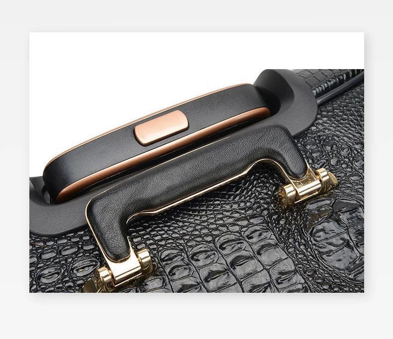 Valise de voyage de luxe en cuir véritable motif crocodile, à roulettes universelles, 16/20/24 pouces, pour hommes et femmes