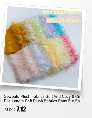 10mm Pile Length Fur Fabric Polyester Imitation Fur Fabrics Handmade DIY Encryption Thickening Fake Rabbit Hair Fur Plush Fabric