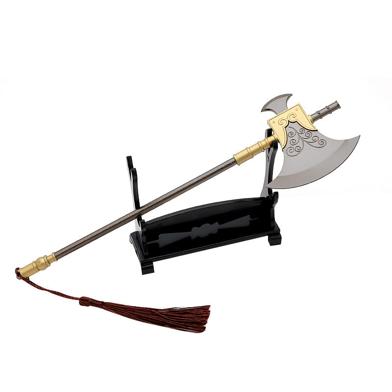 1 Real Water Margin Movies Periphery Weapons The Urgent Vanguard Axe 22cm Uncut Knife Metal Model Ax Cosplay Ax Gift Boys' Toys