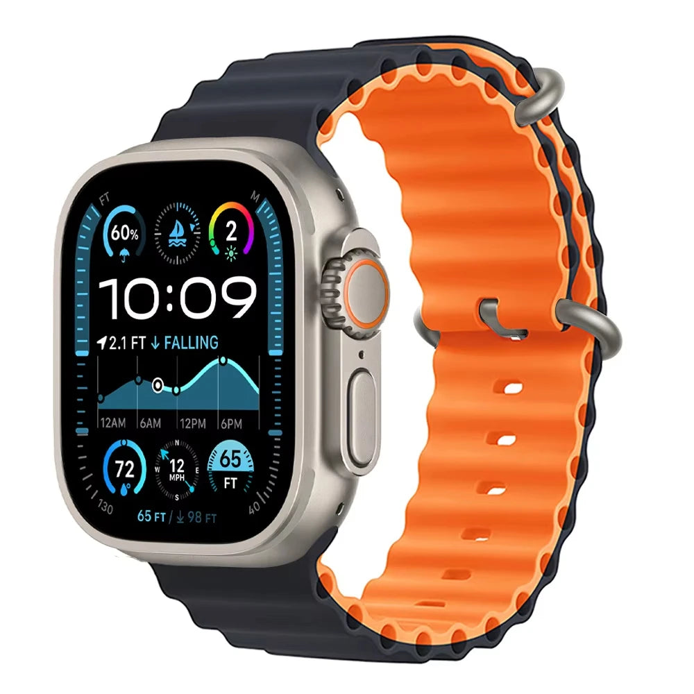 Offizielles Ocean Armband für Apple Watch Ultra 3 2 49mm 46mm 44mm 40mm 42 41 45 Sportarmband iWatch Series 11 10 9 7 8 6 SE3