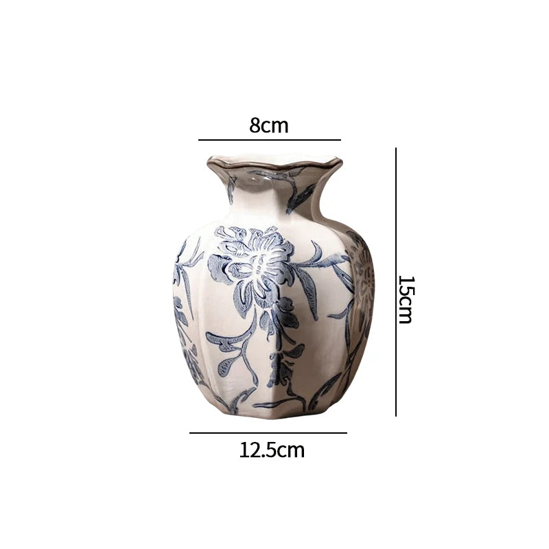 Vase à fleurs en céramique, Centre de table décoratif, Vase esthétique, Vases pour plantes hydroponiques, Ornement de bureau, Décoration d'intérieur
