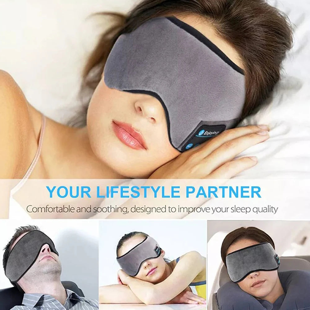Bandeau de sport Bluetooth Fone Écouteurs pour dormir Casque sans fil élastique Masque de musique pour les yeux Casque sans fil Bluetooth Bandeau