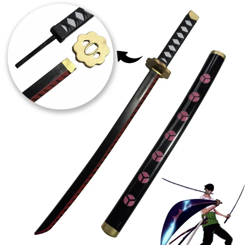 72cm Zoro Katana Samuraischwert Japan Anime Cosplay Katanas Yubashiri Kitetsu Shusui Wado Ichimonji PU Spielzeugschwerter