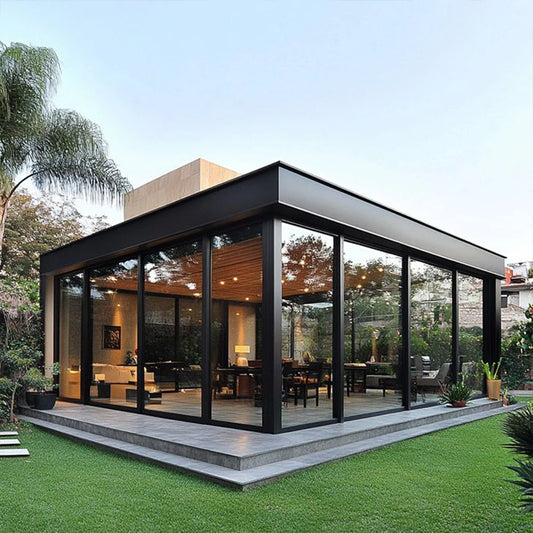 Summer Sunroom Greenhouse Sliding Door Front Exterior Storm Door Garden House For Office Room Double Glaszed Aluminum Custom
