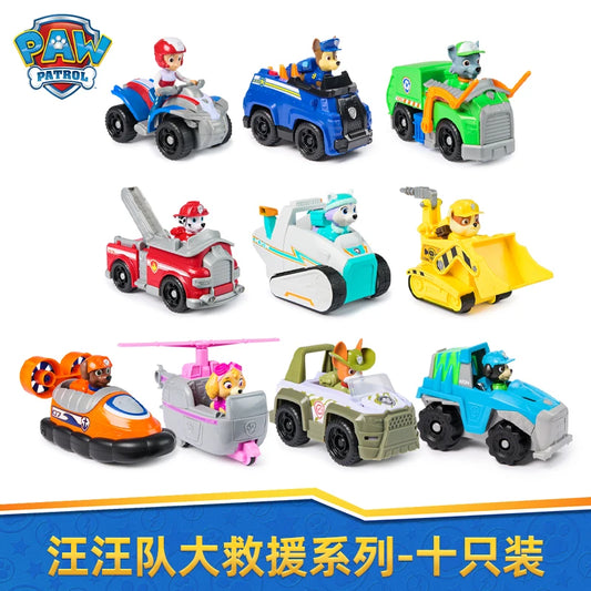 New Original PAW PATROL Vehicle Car Ryder Tracker Everest Chase Rex Skye Rocky Marshall Zuma Action Figure Toy Kid Birthday Gift