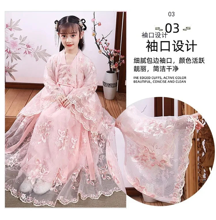 Robe chinoise Hanfu moderne pour fille, tenue d'Halloween de fée, Vêtements pour enfants, Vestidos, Costume traditionnel de Cosplay, Robes pour filles