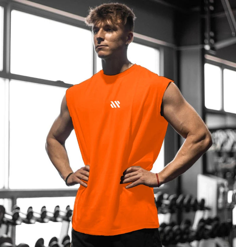 Herren ärmelloses Sportshirt, Fitnessstudio, Laufen, schnell trocknendes Weste, atmungsaktiv, locker, Training, Sommer Herrenbekleidung