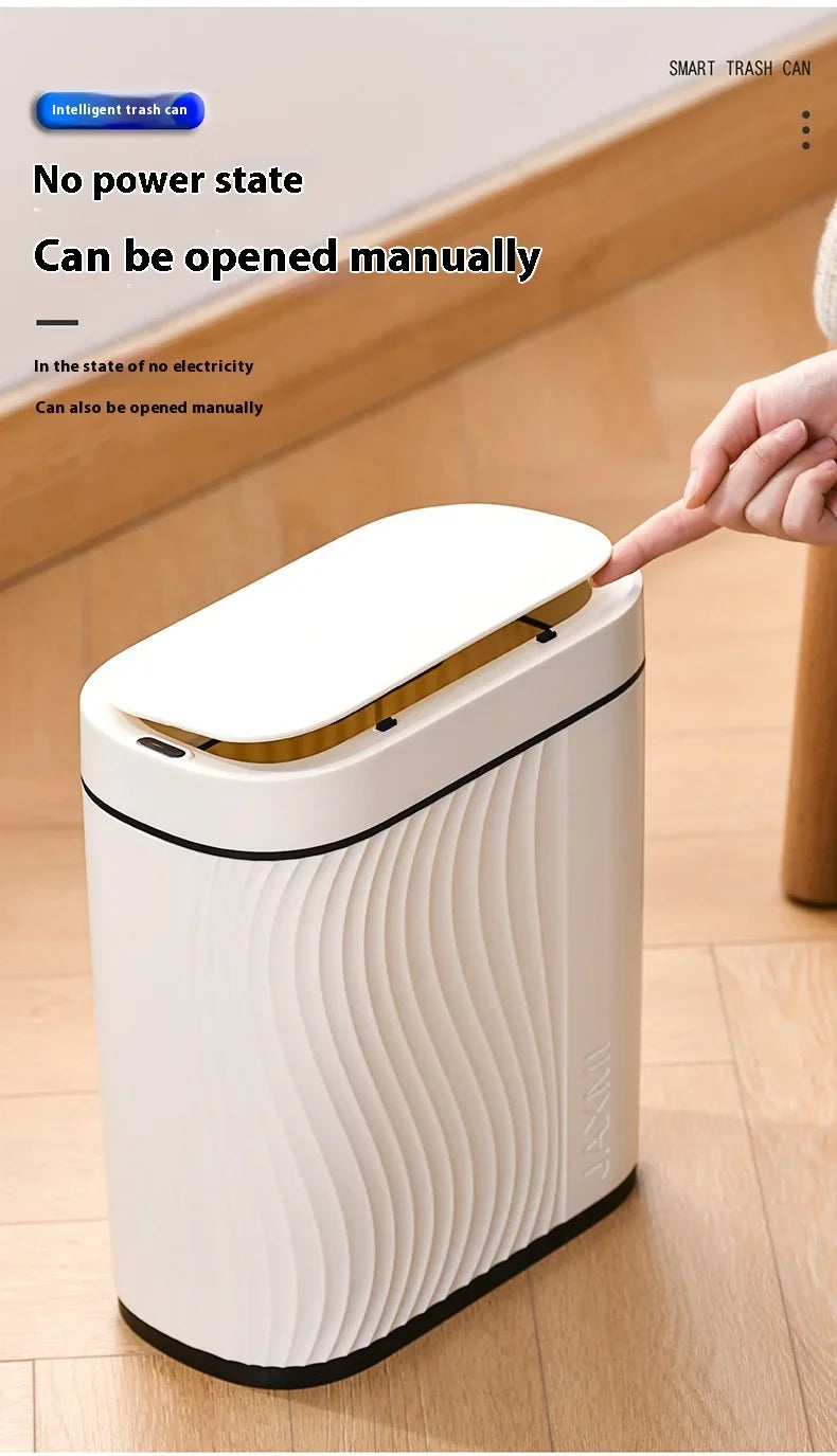 Intelligenter Sensor-Mülleimer Haushalt Leicht Luxuriöser Automatischer WC-Mülleimer Schmaler Schlitz mit Deckel Elektrischer Mülleimer