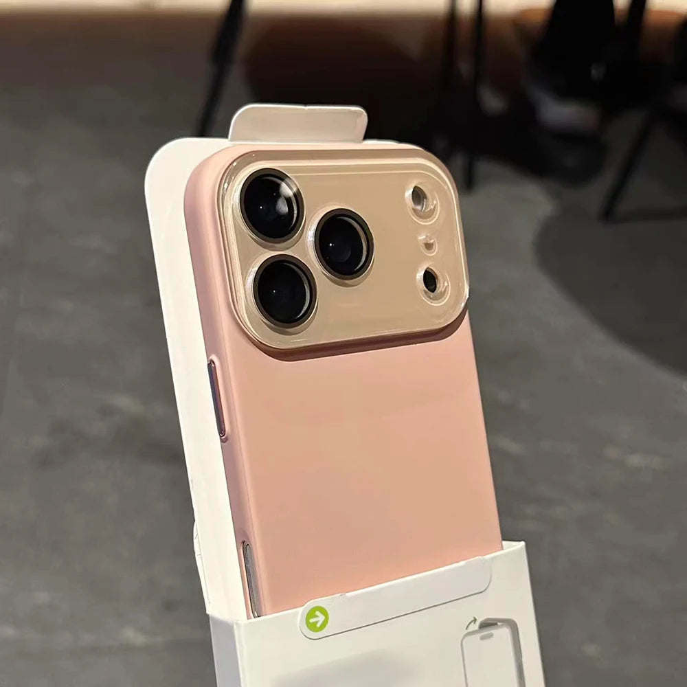 Luxury Glass Camera Phone Case For iPhone 17 15 14 13 16 Pro Max 17Pro Matte Cases For iPhone17 Pro Max Shockproof Back Cover