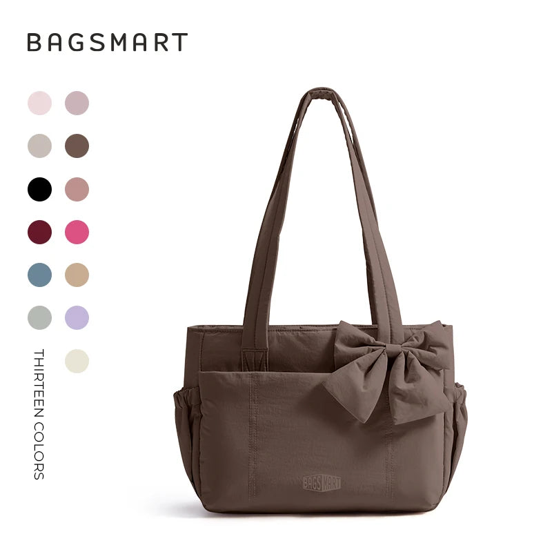 BAGSMART Sac fourre-tout trois tailles avec plusieurs poches, sac à main gonflé, sac à bandoulière décontracté, sac fourre-tout grande capacité