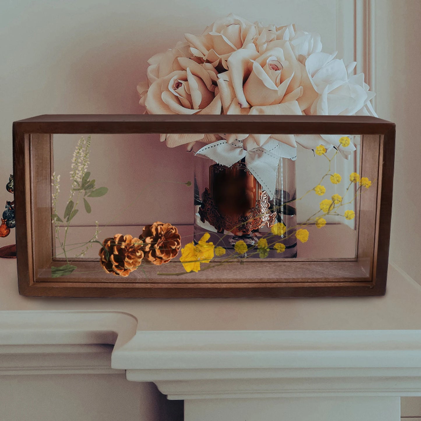 Shadow Box Frame Picture Frame for Dried Flowers Wooden Deep Dried Flower Display Frame for Memorabilia Award Photos Bouquet