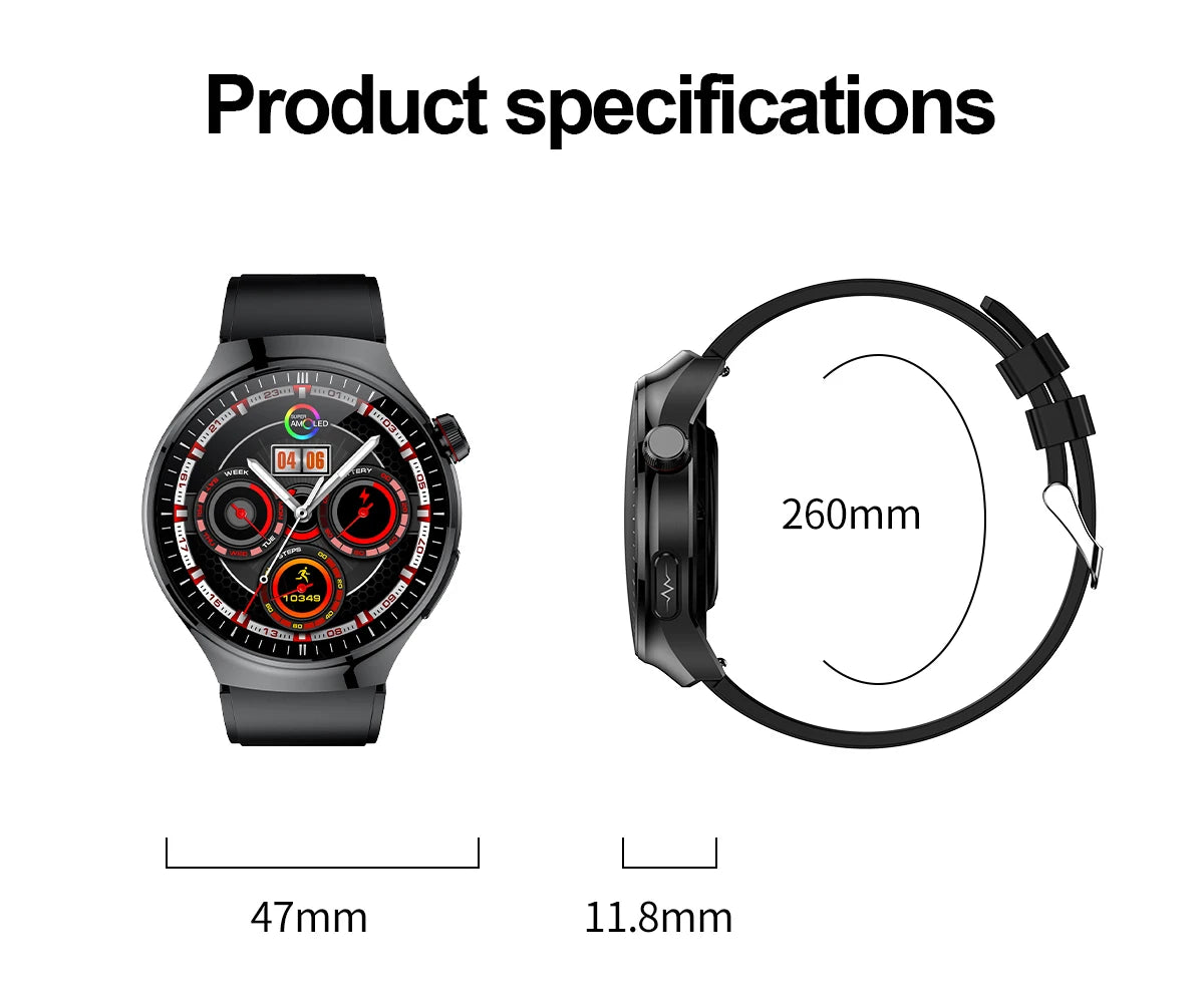 Montre Intelligente de Soins Infirmiers 2025 Montre connectée Santé, oxygène sanguin, lipides sanguins, acide urique, ECG+PPG, température corporelle, appel Bluetooth