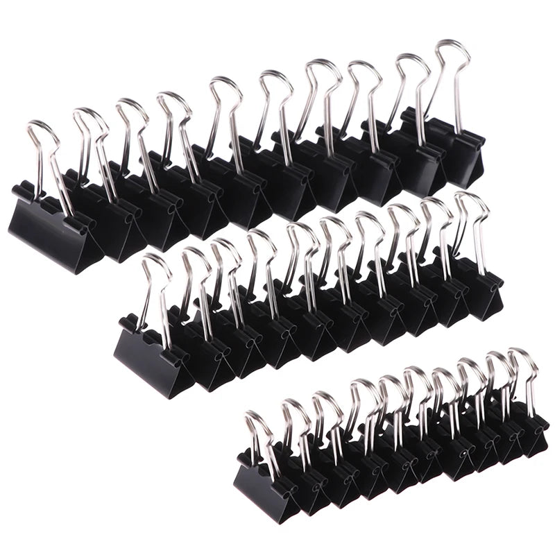 10pcs  Black Metal Binder Clips Notes Letter Paper Clip Office Supplies Binding Securing Clips 15/19/25/32mm