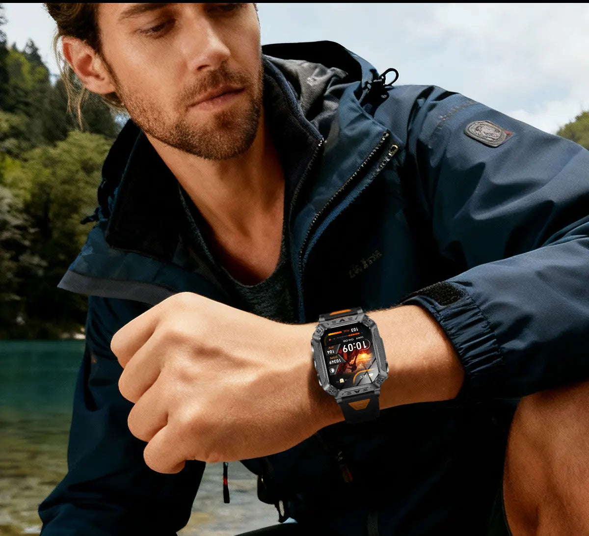 Montre connectée homme 2026 avec batterie ultra-large intégrée de 1400 mAh, GPS extérieur, écran AMOLED de 2,01", étanche 10 ATM, appel BT