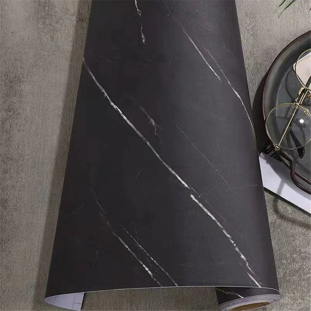 Papier contact autocollant épais mat de 40 cm de large, papier peint marbre imperméable, autocollants muraux imitation roche pour meubles et plans de travail de cuisine