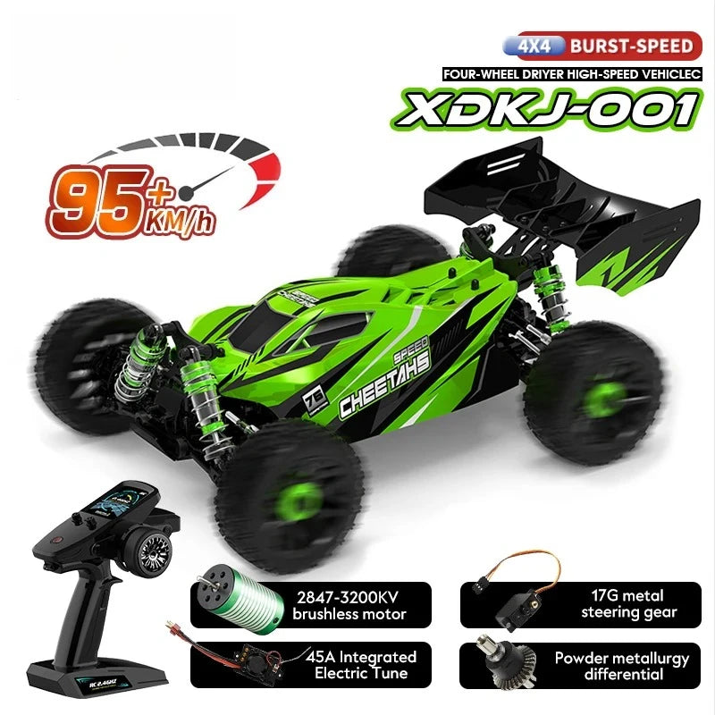 XDKJ-001 95KM/H 4WD RC Autos 3S Rennwagen 1/14 Bürstenloser Hochgeschwindigkeits-Wettkampf-Drift-Fernsteuerungs-Spielzeug RC Auto Spielzeug