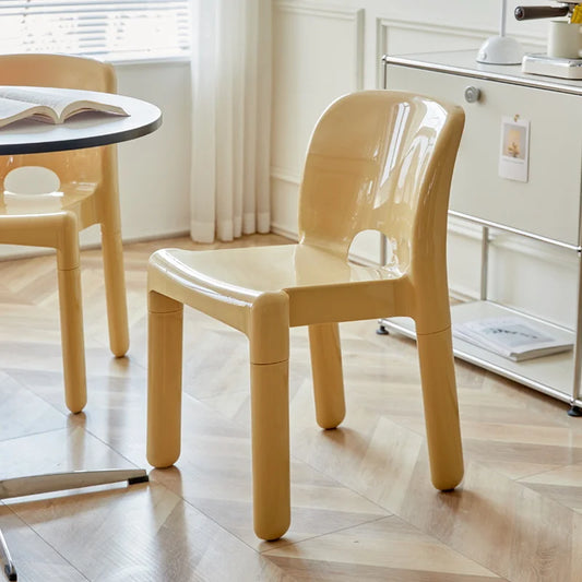 Light Luxury High-end Creative Dining Chair, Simple and Fashionable Nordic Mid-century Style Plastic Back Chair